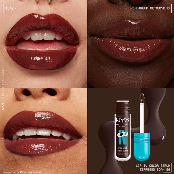 NYX Professional Makeup Lip IV Hydrating Lip Gloss Stain=- ESPRESSO SOAK - Picture 1 of 8